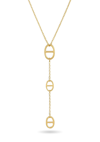 Collier Y Acier Inoxydable Triple Ovale