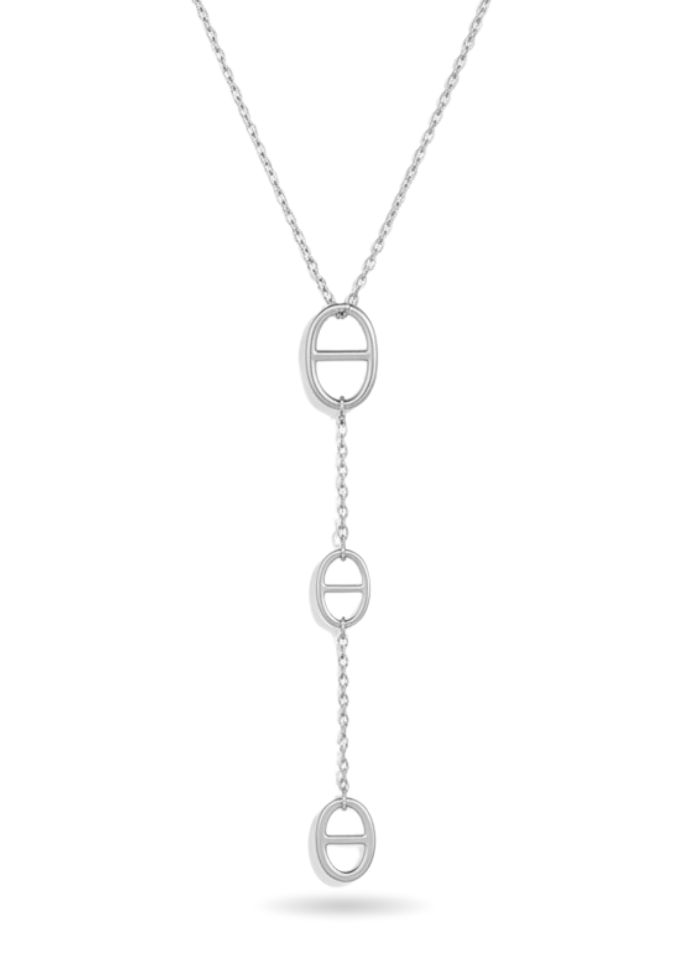 Collier Y Acier Inoxydable Triple Ovale