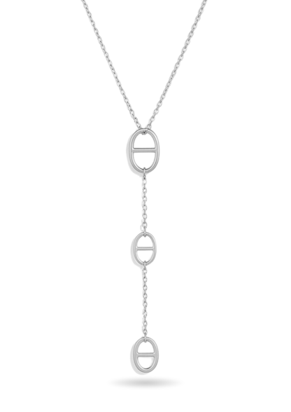 Collier Y Acier Inoxydable Triple Ovale