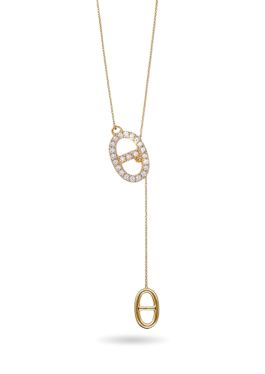 Collier Y Acier Inoxydable Maille Marine Tendance