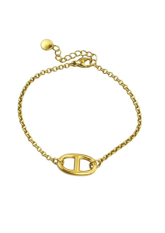 Bracelet Acier Inoxydable Ovale avec Barre