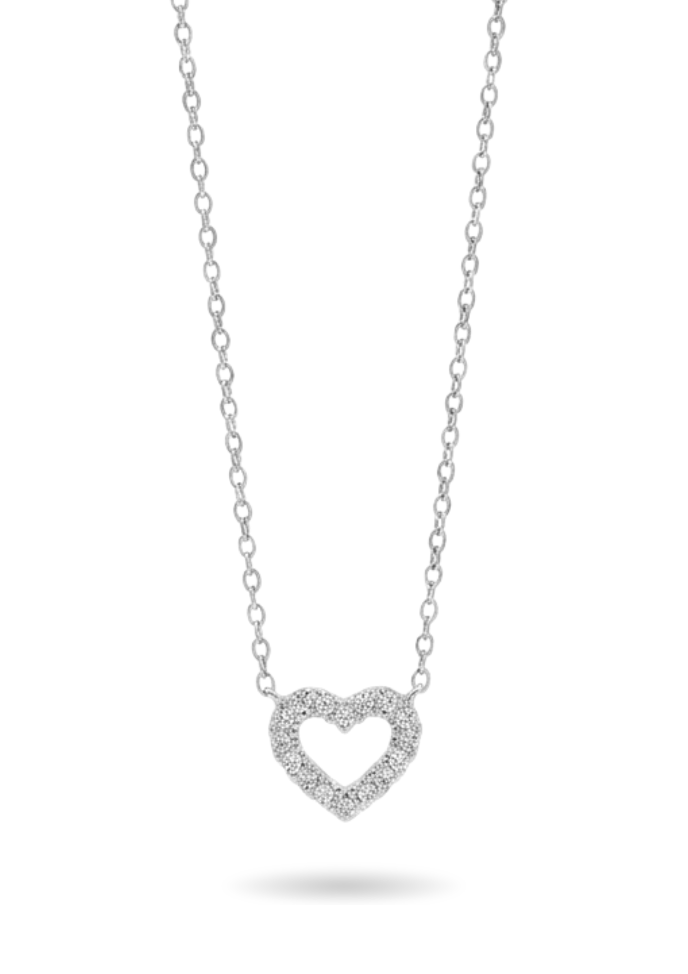 Collier Acier Inoxydable Cœur Strass