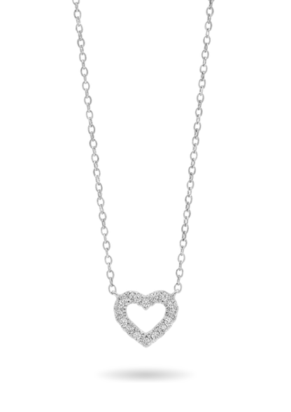 Collier Acier Inoxydable Cœur Strass