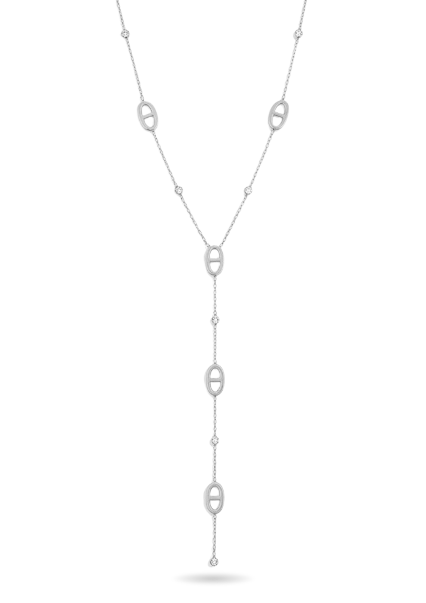Collier Y Acier Inoxydable Ovale avec Barre