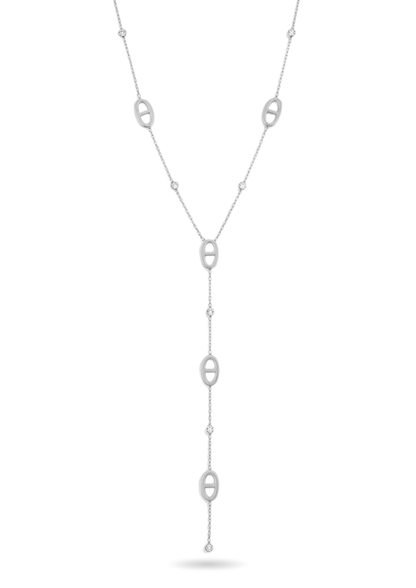 Collier Y Acier Inoxydable Ovale avec Barre