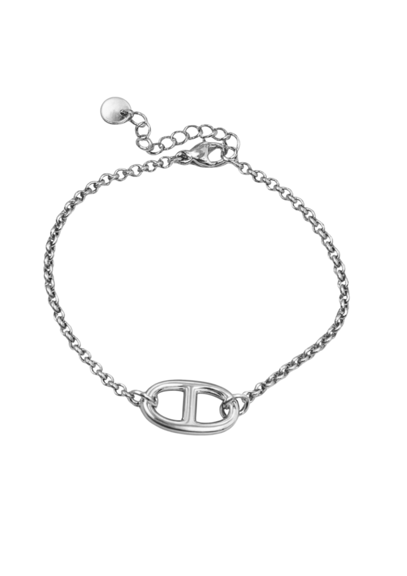 Bracelet Acier Inoxydable Ovale avec Barre