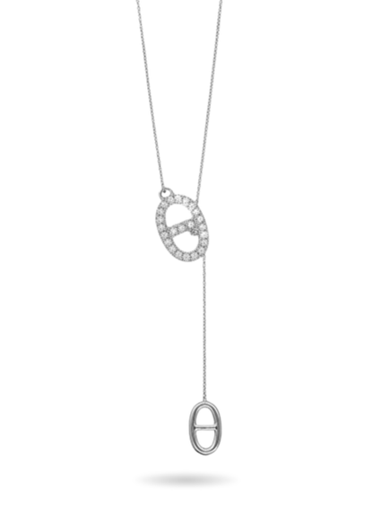 Collier Y Acier Inoxydable Maille Marine Tendance