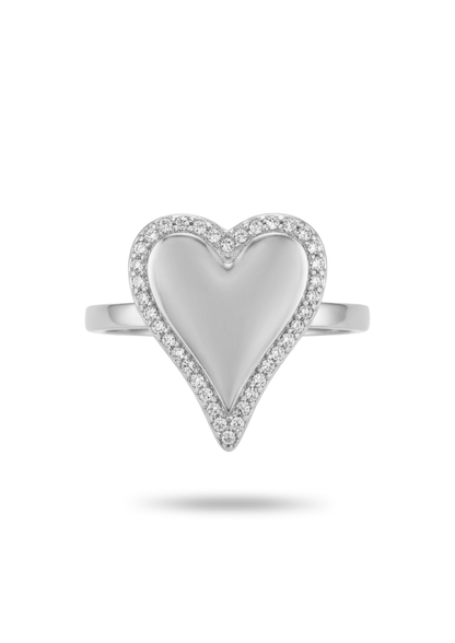 Bague Acier Inoxydable Cœur