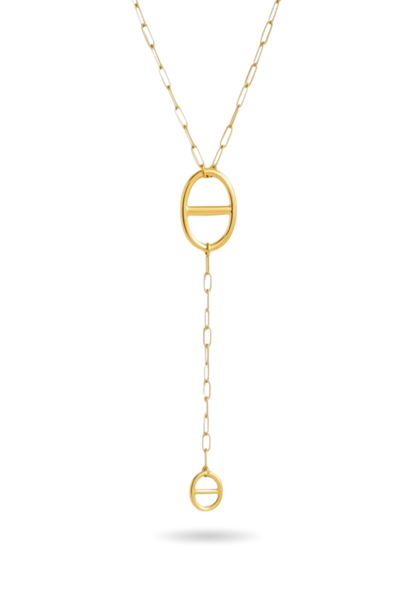 Collier Y Acier Inoxydable Double Maille Marine
