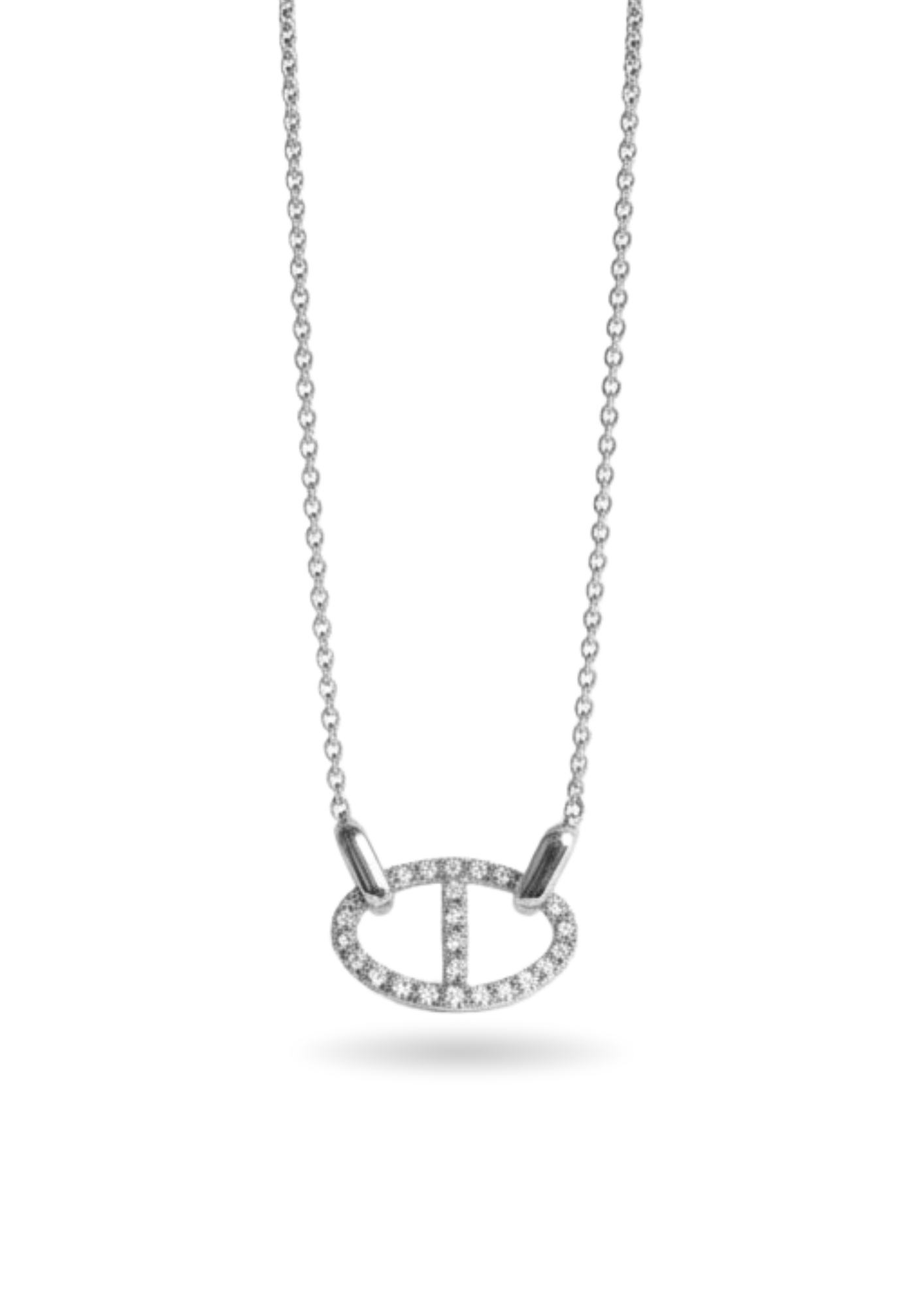 Collier Acier Inoxydable Maille Marine Zircon