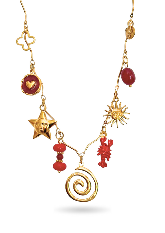 Collier Charms Rouge