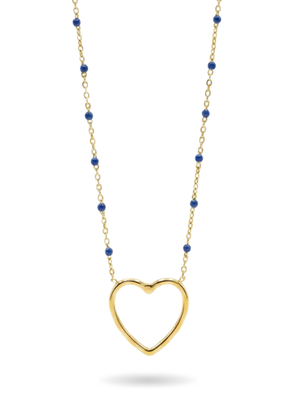 Collier Acier Inoxydable coeur perle