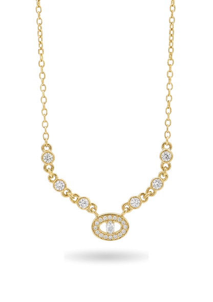 Collier Acier Inoxydable Strass Design