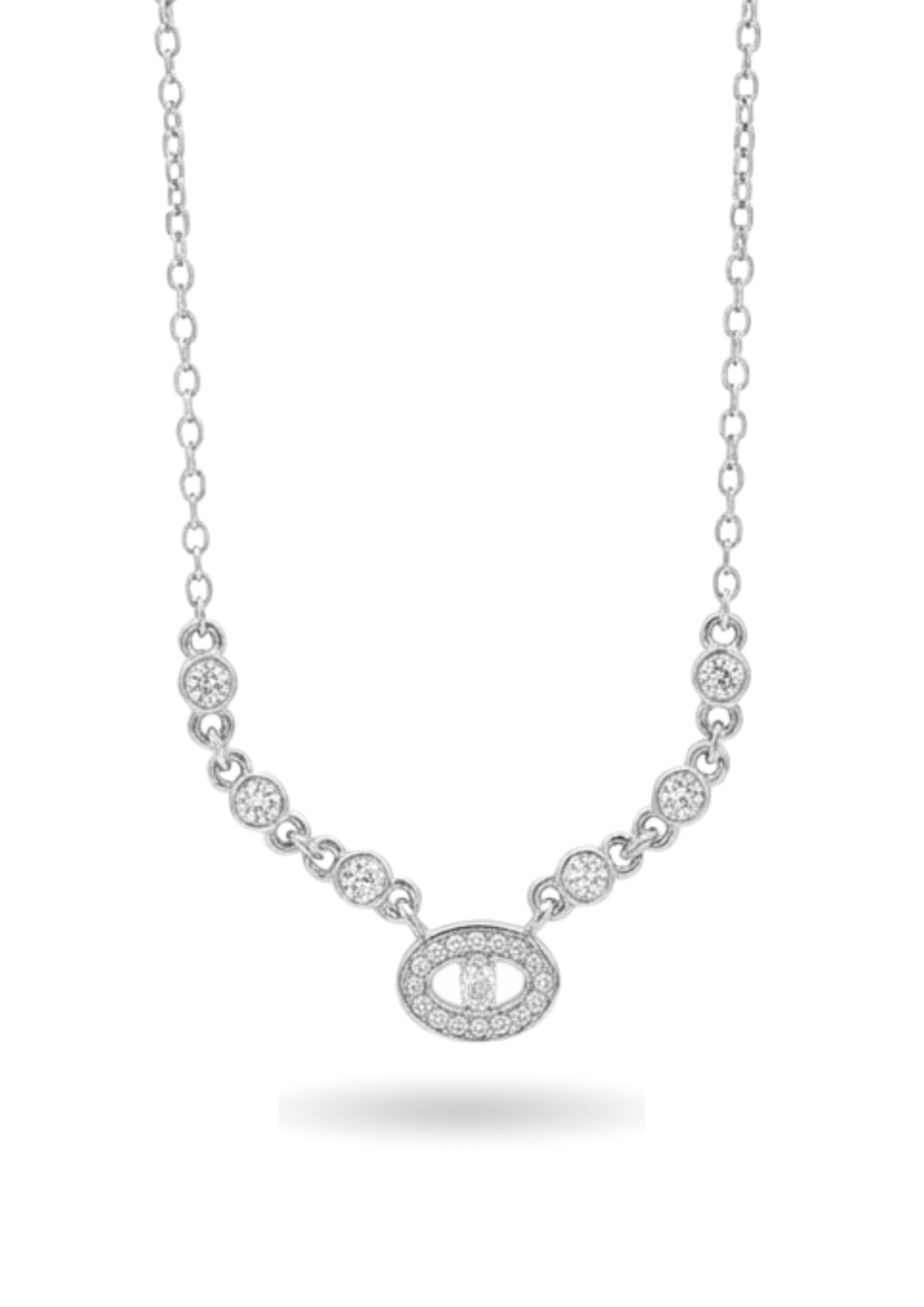 Collier Acier Inoxydable Strass Design