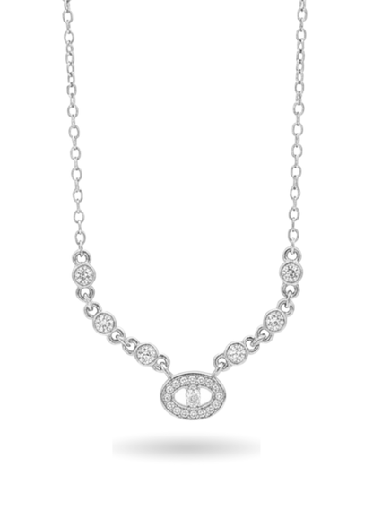 Collier Acier Inoxydable Strass Design