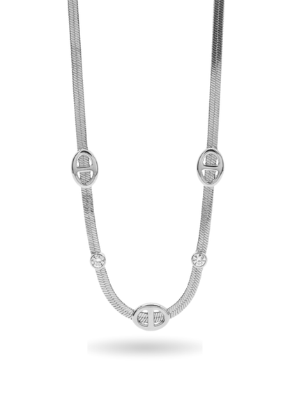 Collier Acier Inoxydable Ovale Serpent