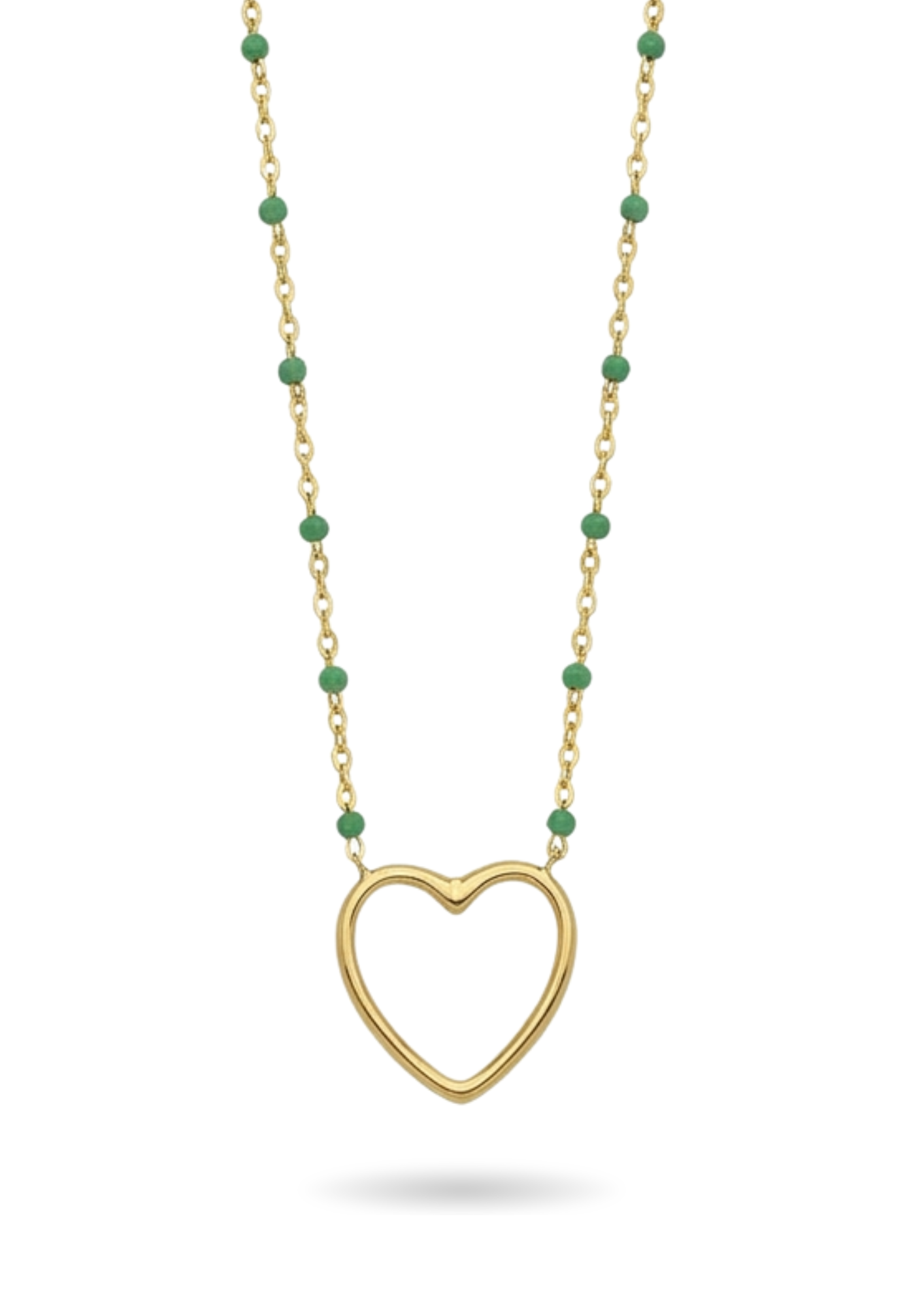 Collier Acier Inoxydable coeur perle