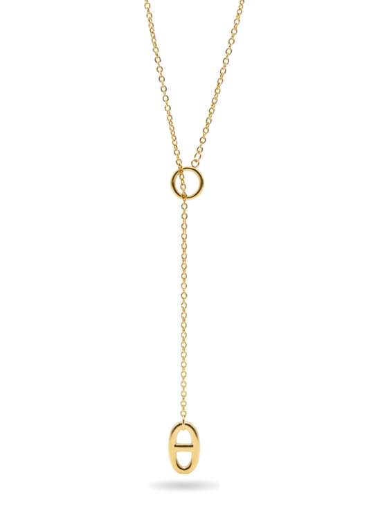 Collier Y Acier Inoxydable Pendentif Ovale