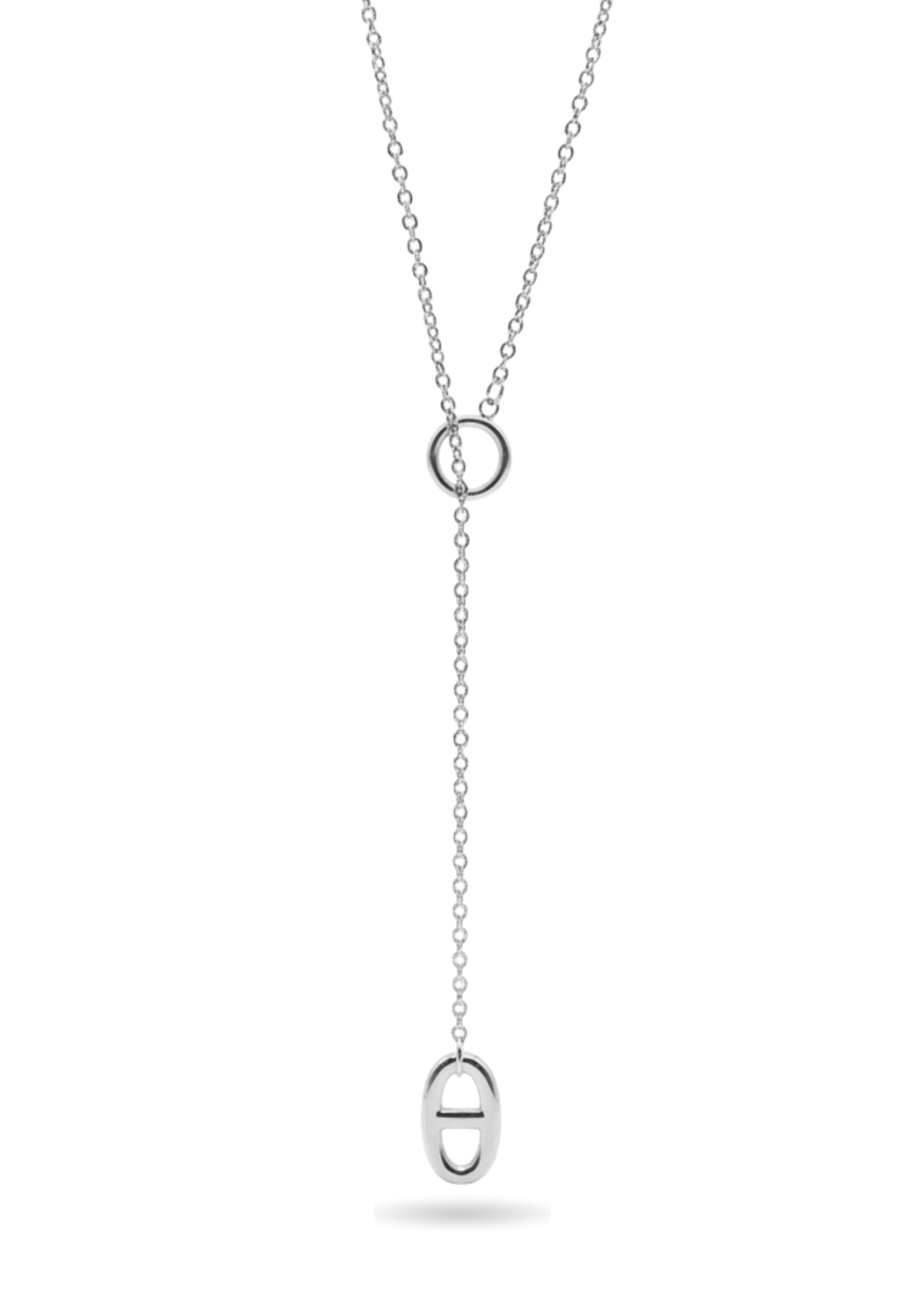 Collier Y Acier Inoxydable Pendentif Ovale