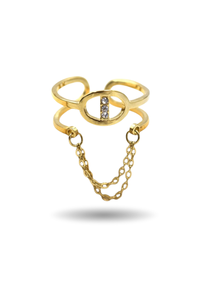 Bague Acier Inoxydable Ovale Chainette