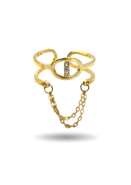 Bague Acier Inoxydable Ovale Chainette