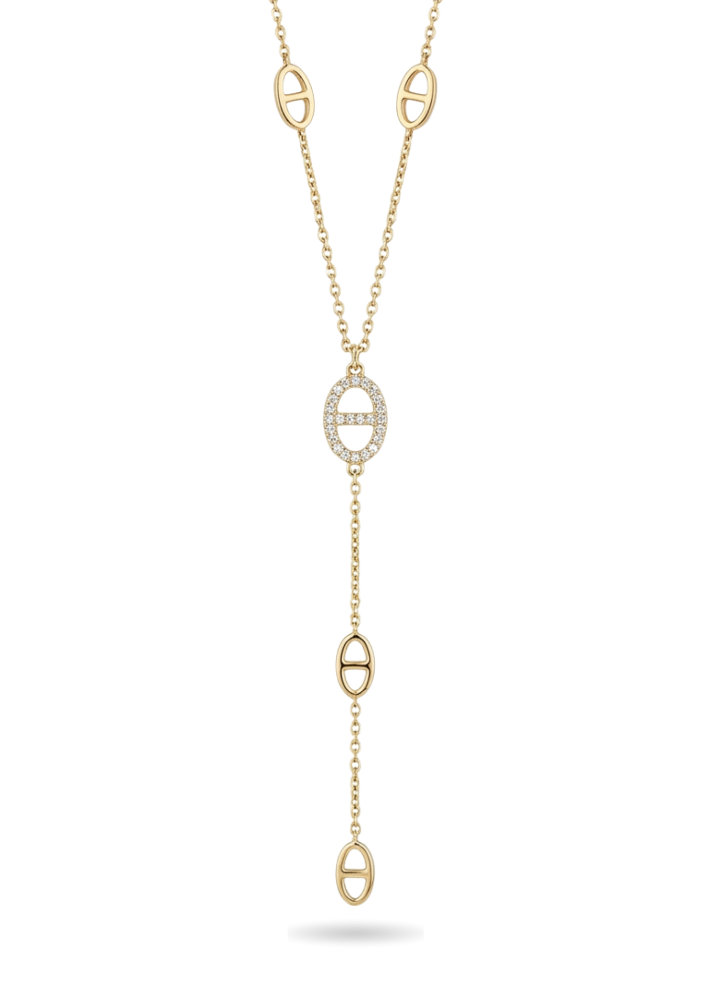 Collier Y Acier Inoxydable Maille Ovale