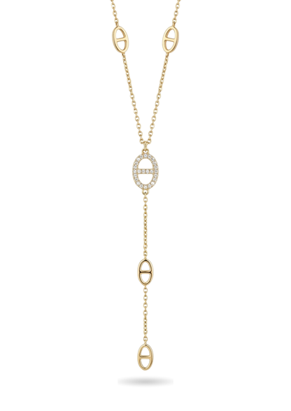 Collier Y Acier Inoxydable Maille Ovale
