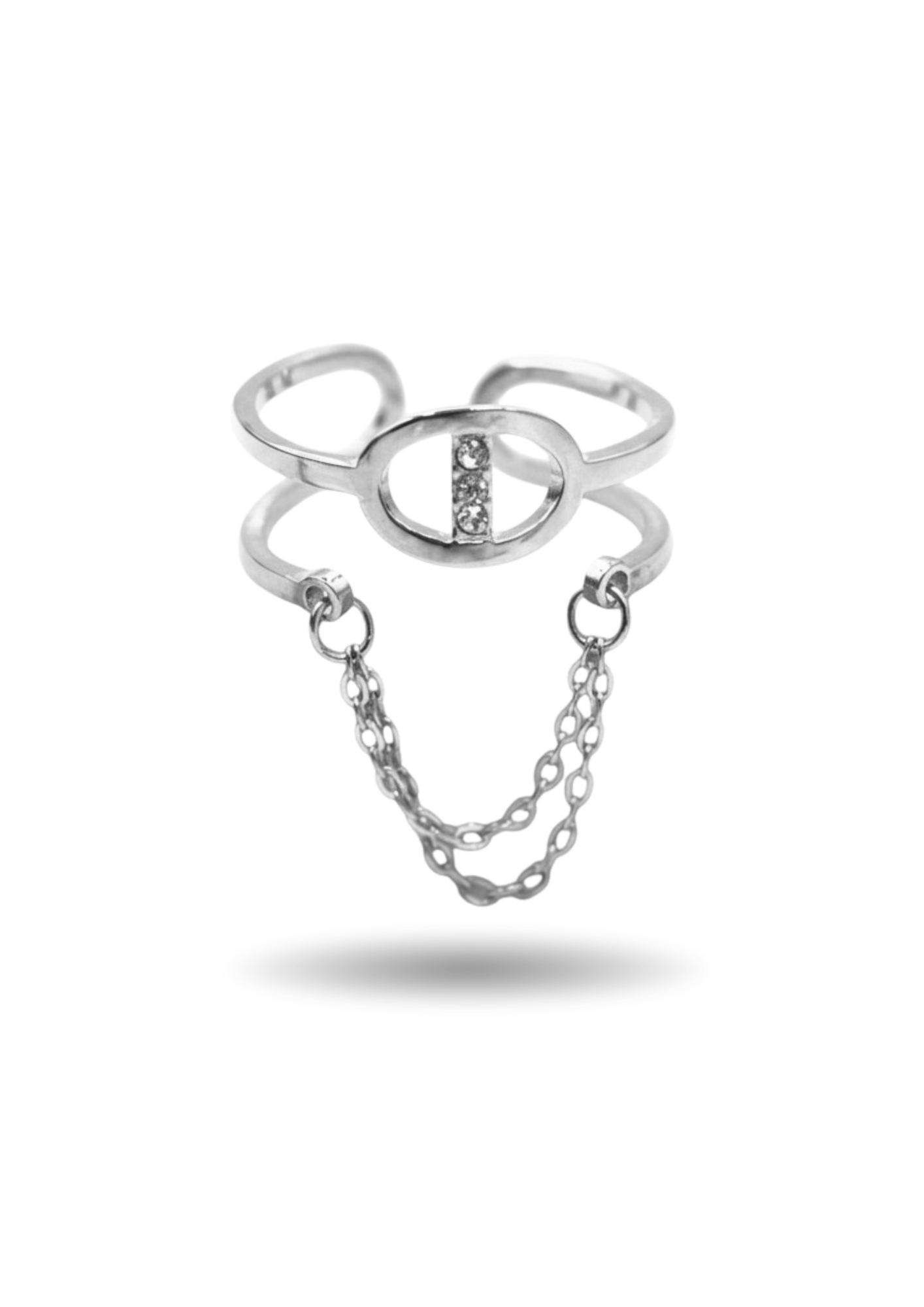 Bague Acier Inoxydable Ovale Chainette