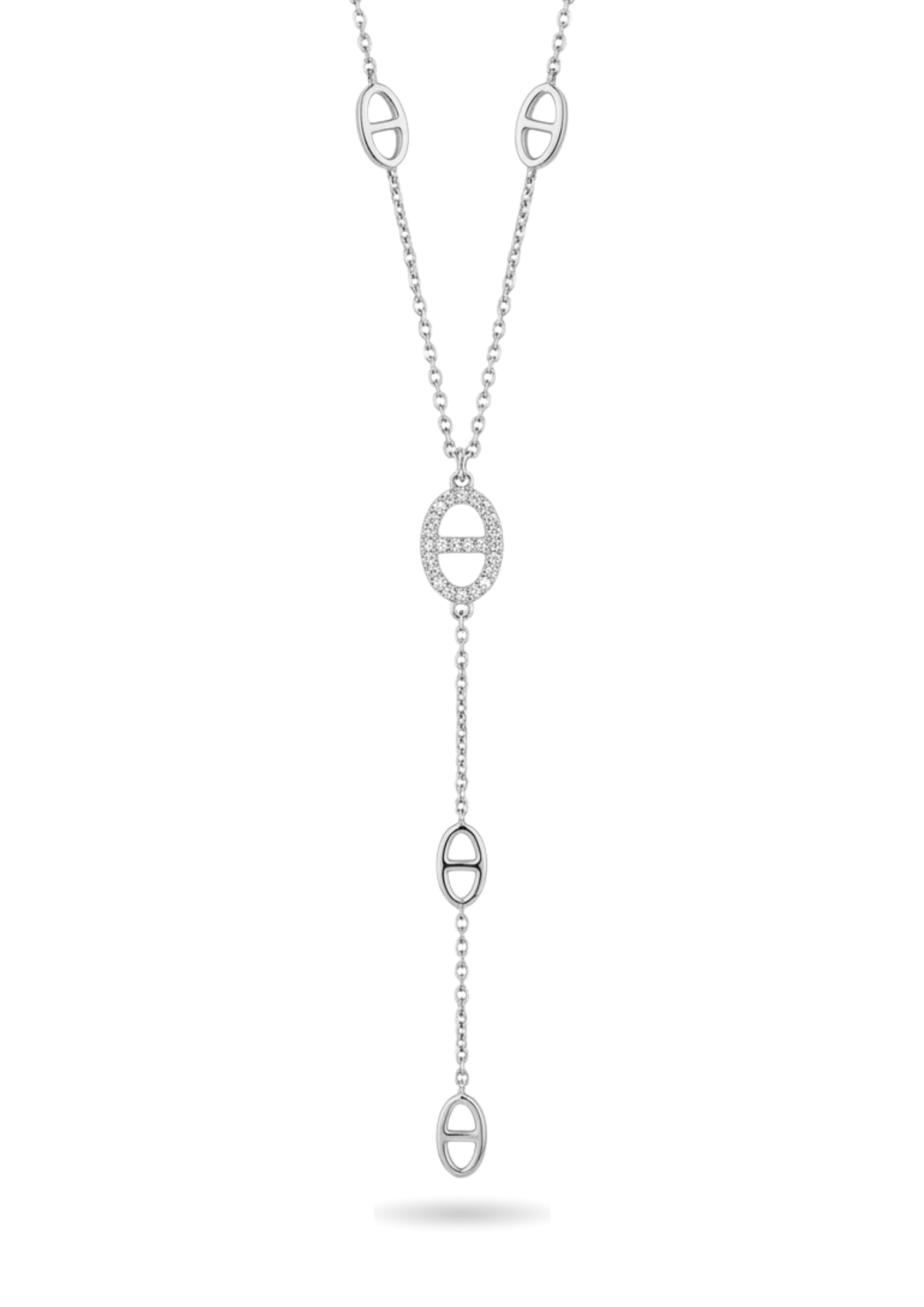 Collier Y Acier Inoxydable Maille Ovale