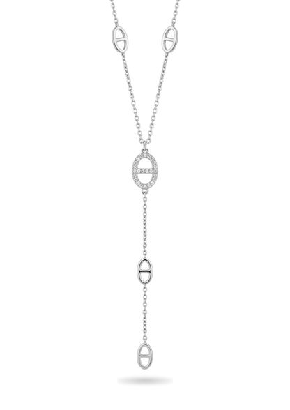Collier Y Acier Inoxydable Maille Ovale
