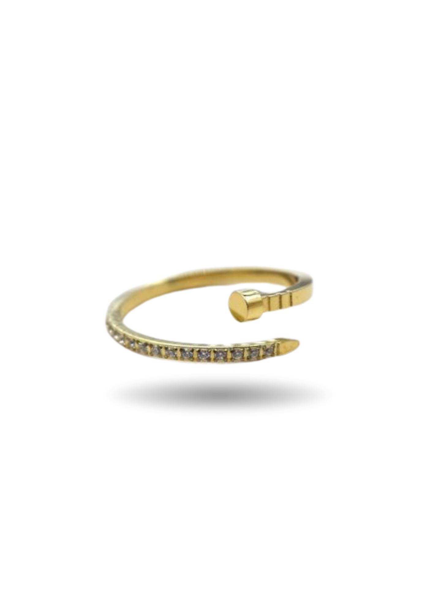 Bague Acier Inoxydable Clou Strass