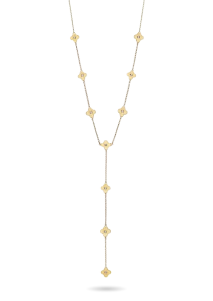 Collier Y Acier Inoxydable Trèfle Zircon