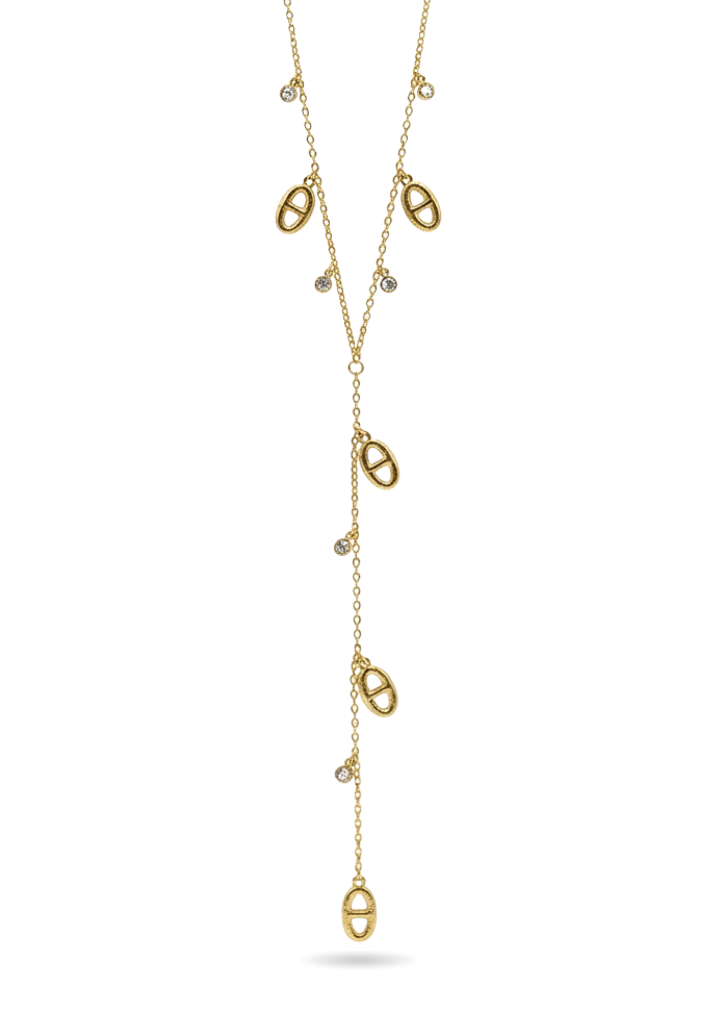 Collier Y Acier Inoxydable Pampille Ovale