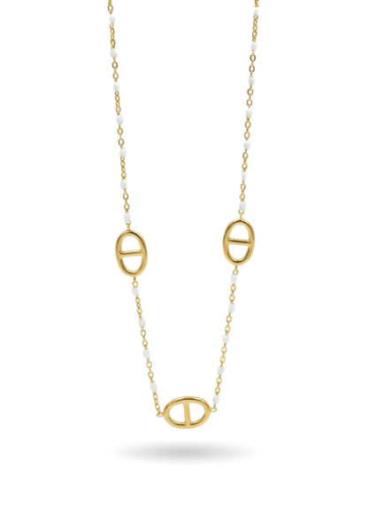 Collier Acier Inoxydable Maille Marine Couleur