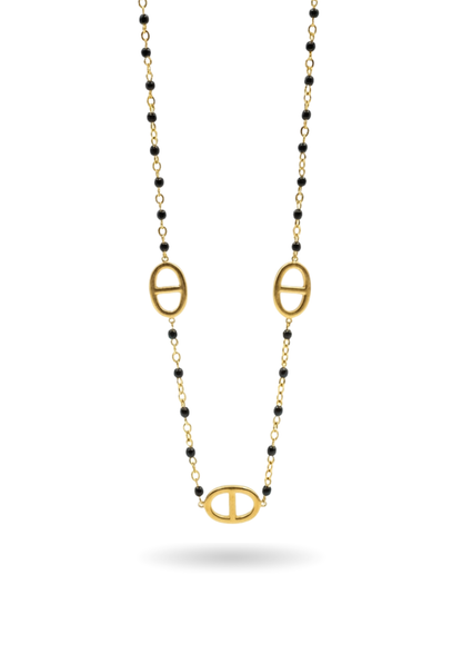 Collier Acier Inoxydable Maille Marine Couleur