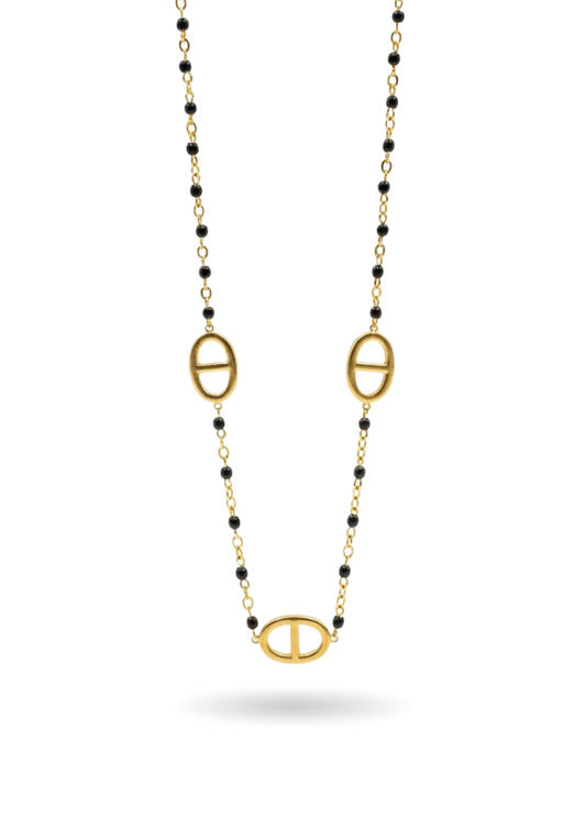 Collier Acier Inoxydable Maille Marine Couleur
