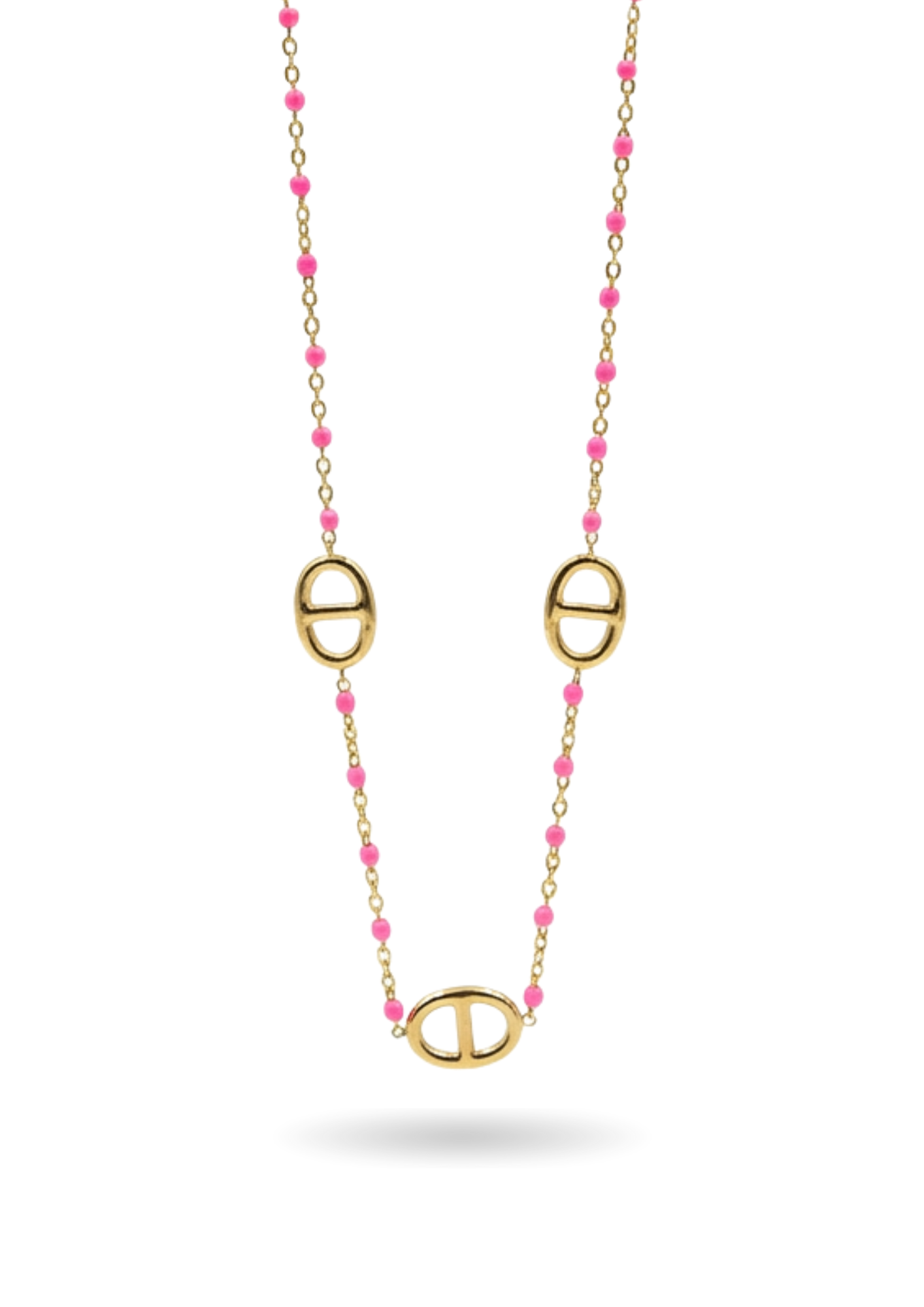 Collier Acier Inoxydable Maille Marine Rose