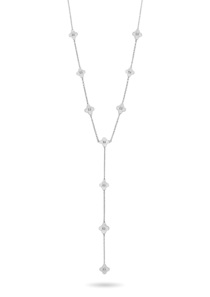 Collier Y Acier Inoxydable Trèfle Zircon