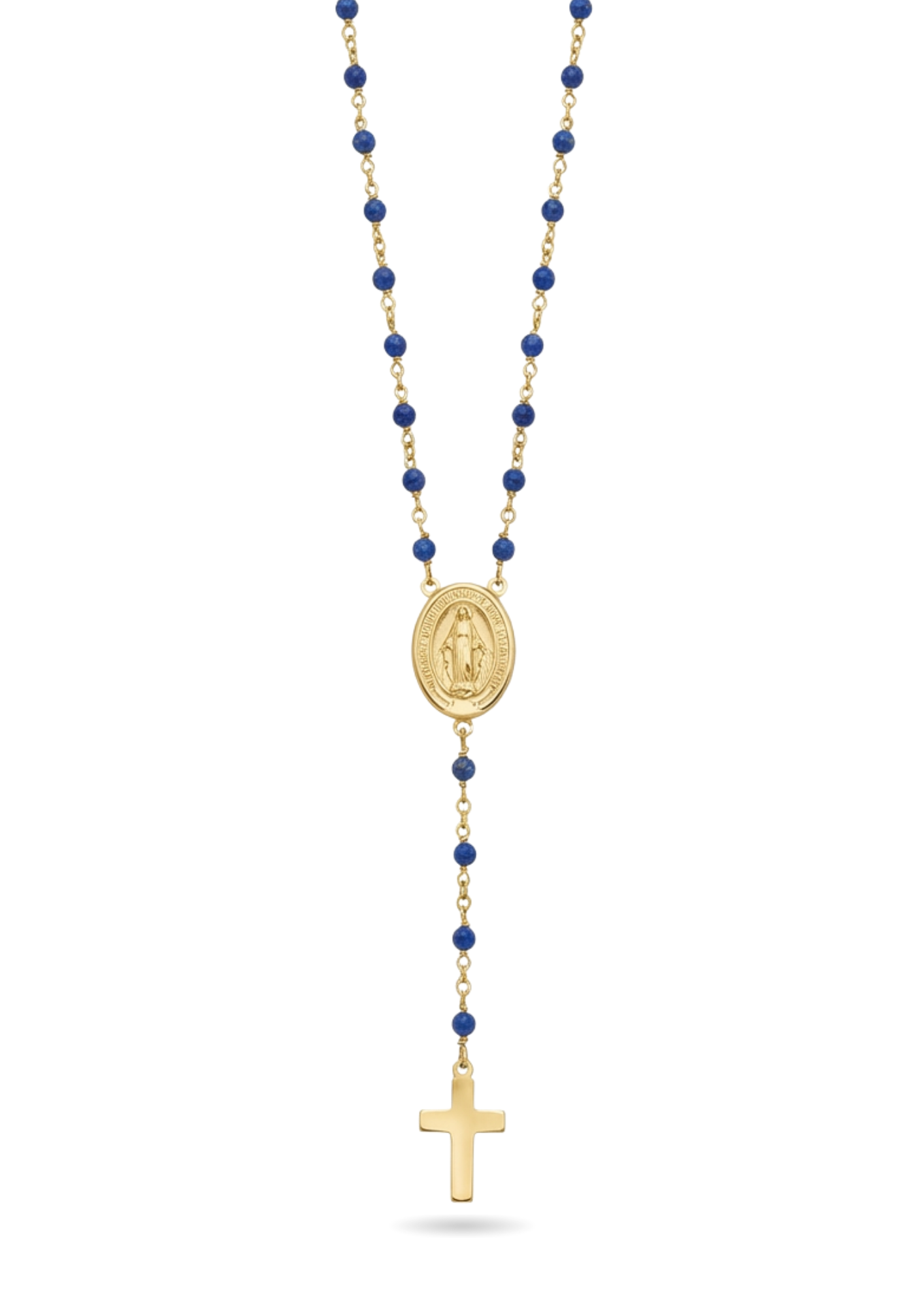 Collier Chapelet Acier Inoxydable bleu