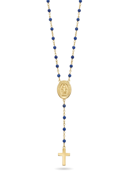 Collier Chapelet Acier Inoxydable bleu