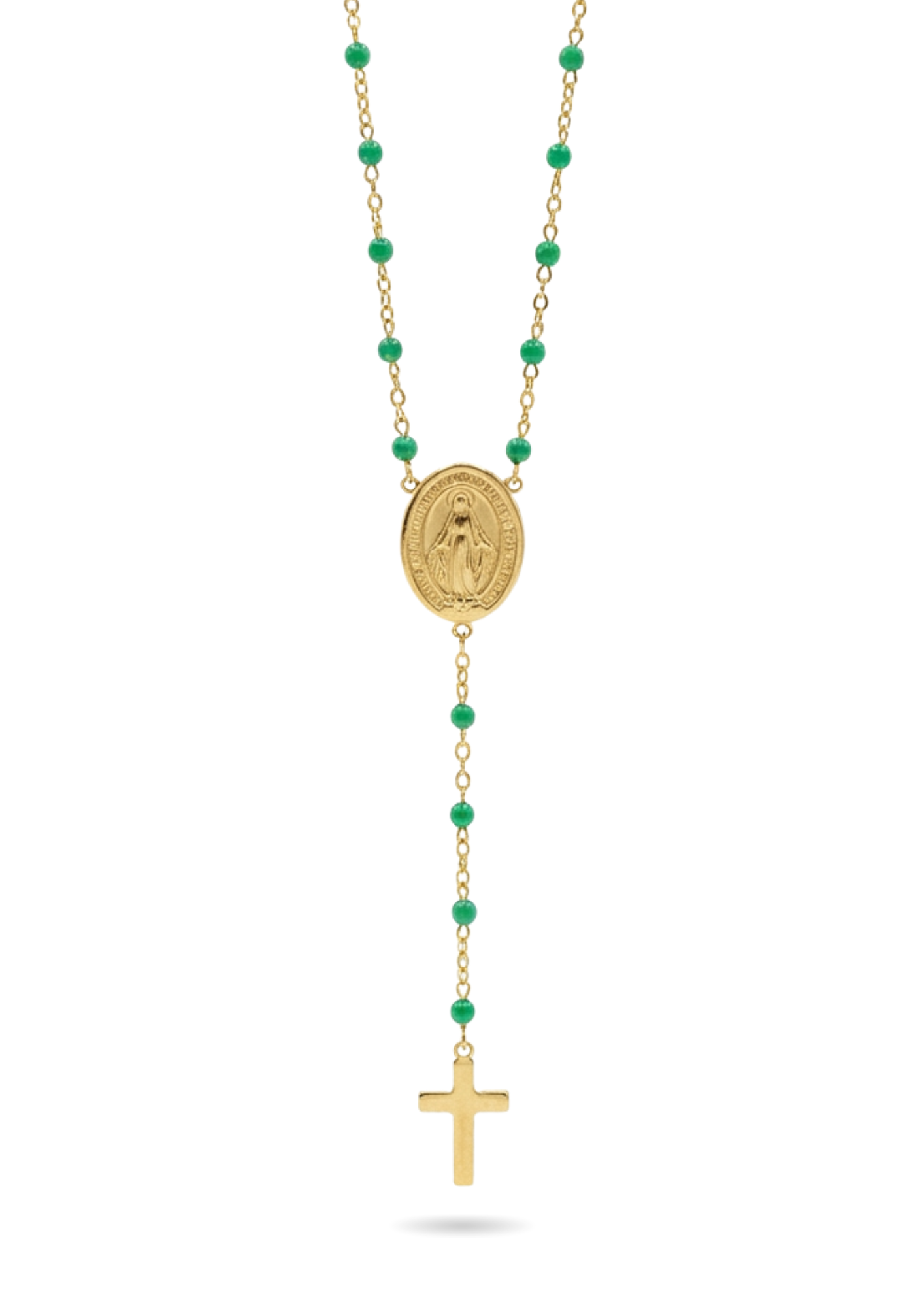 Collier Chapelet Acier Inoxydable vert