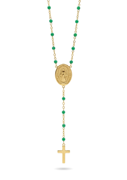 Collier Chapelet Acier Inoxydable vert