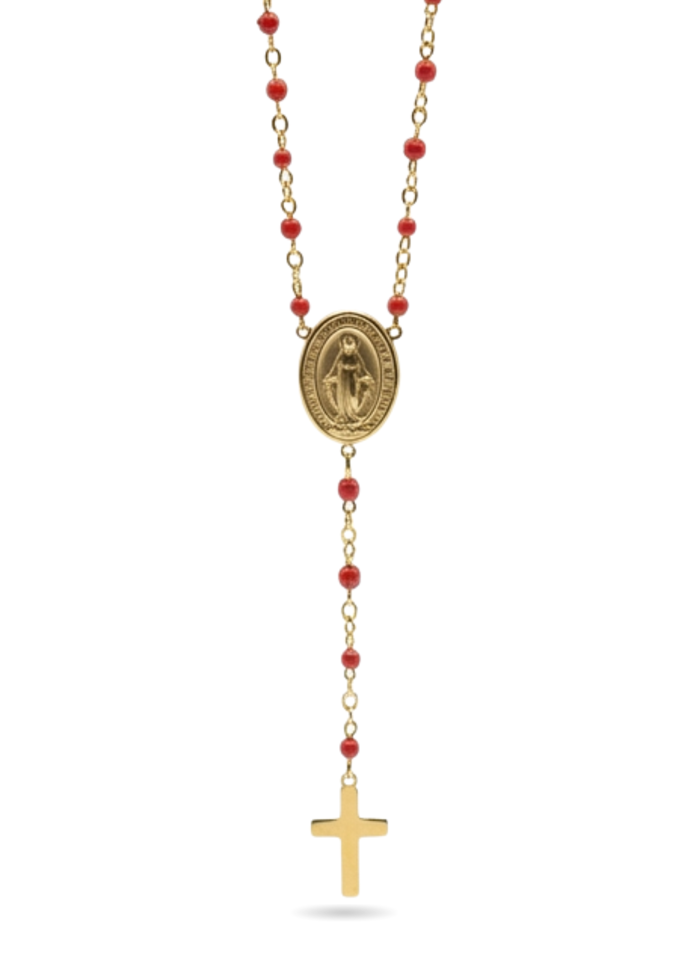 Collier Chapelet Acier Inoxydable rouge