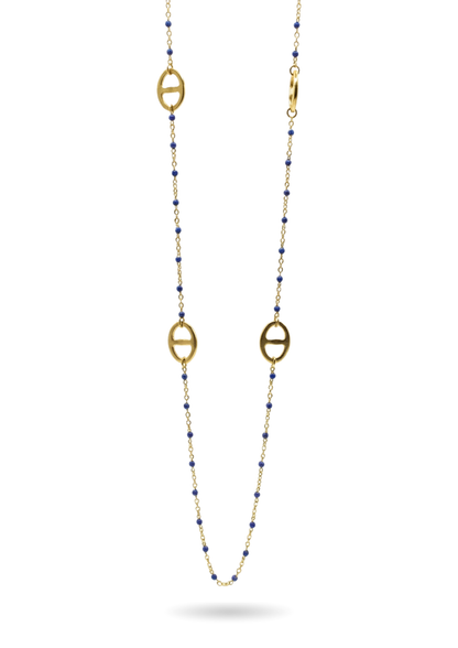Sautoir Acier Inoxydable Maille Marine Couleur pas cher