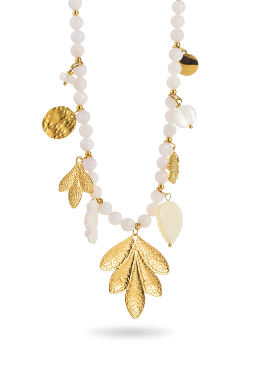 Collier Charms Perle Blanche