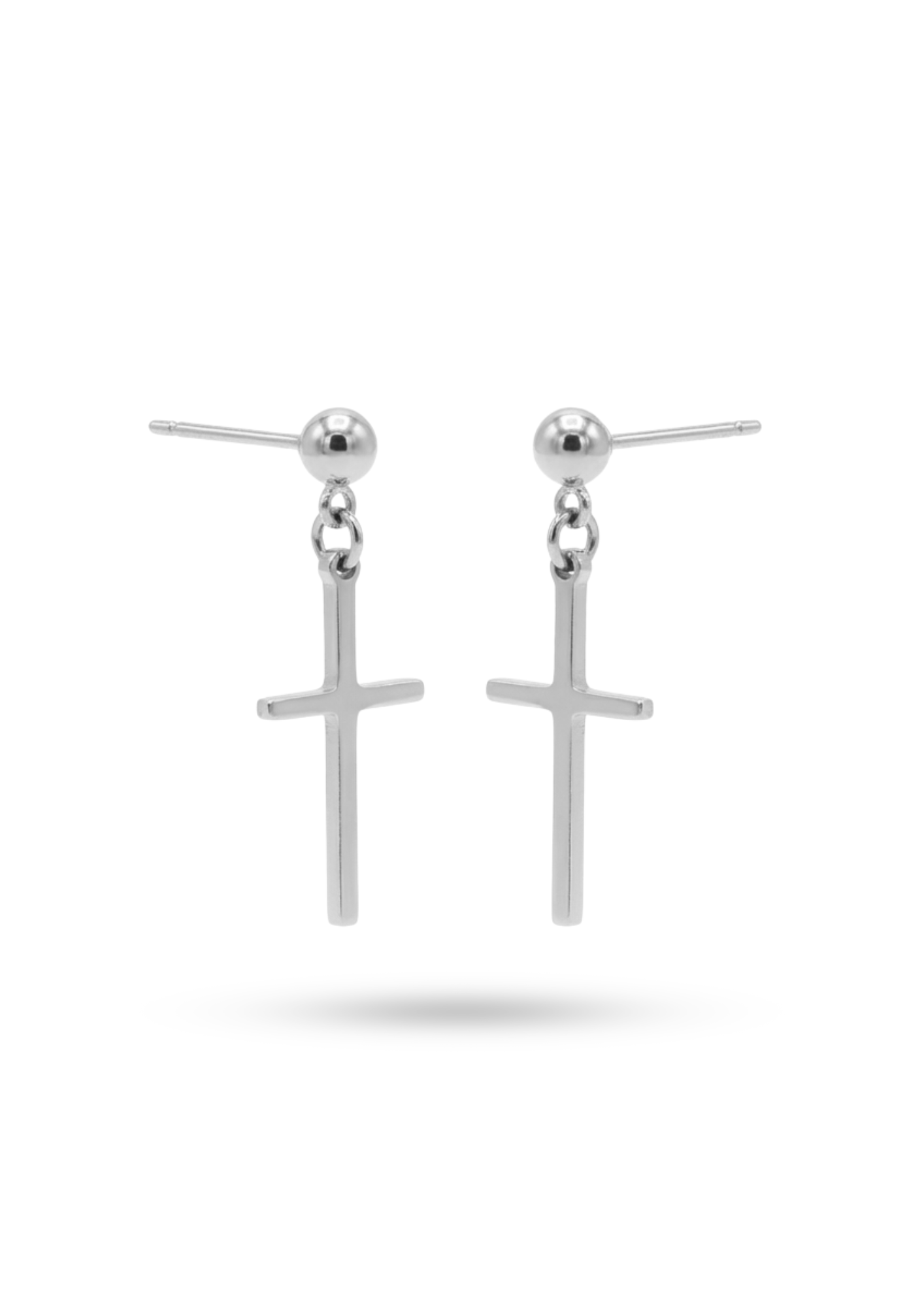 Boucles d'Oreilles Acier Inoxydable Pendentif Croix