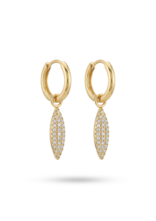 Boucles d'Oreilles Acier Inoxydable Pampille Strass