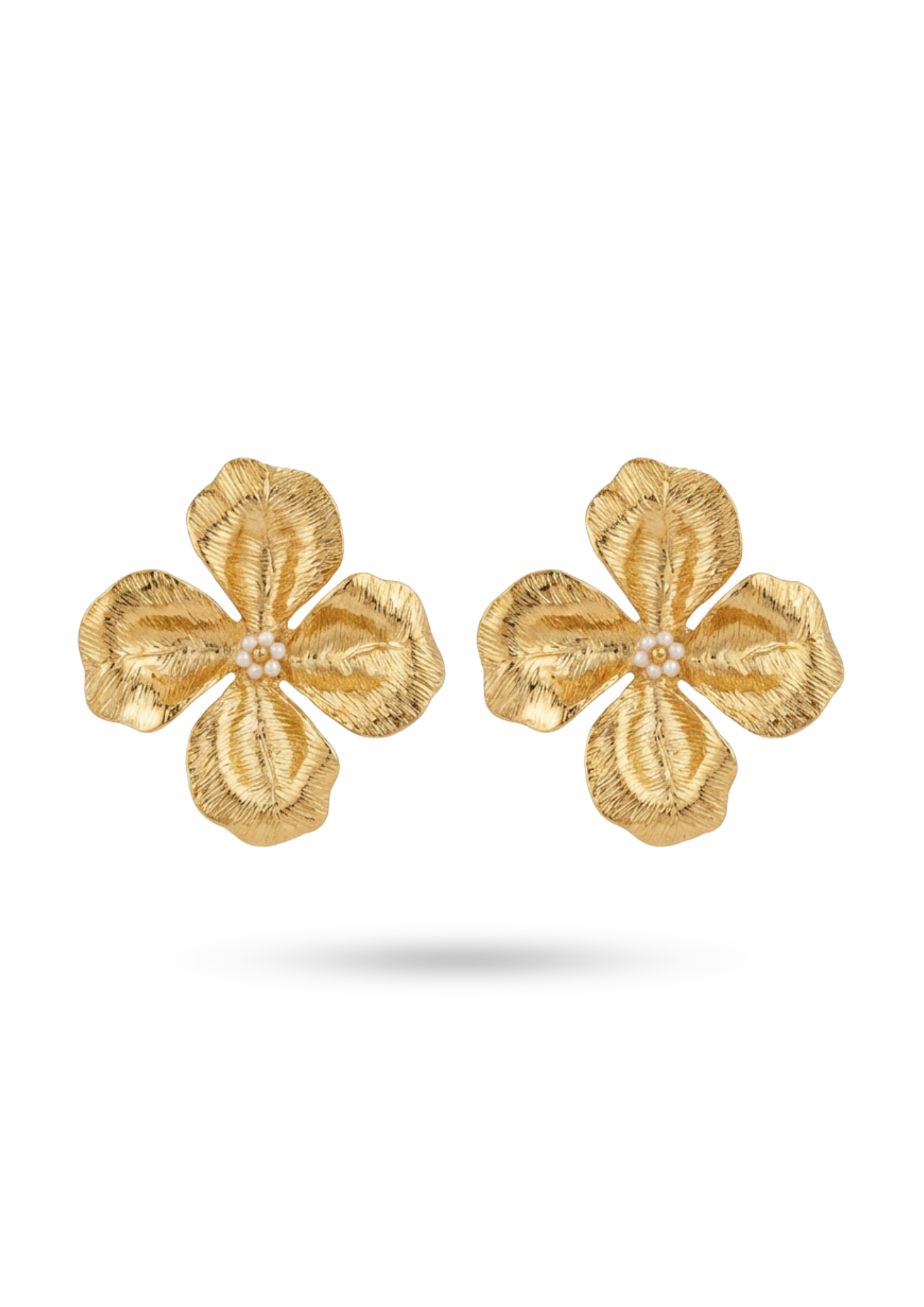 Boucles d'Oreilles Acier Inoxydable Grosse Fleur