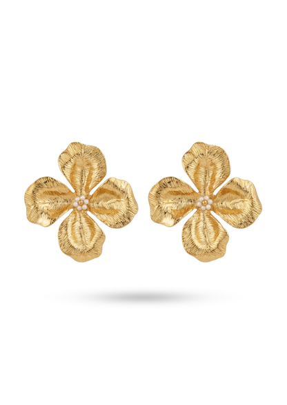 Boucles d'Oreilles Acier Inoxydable Grosse Fleur