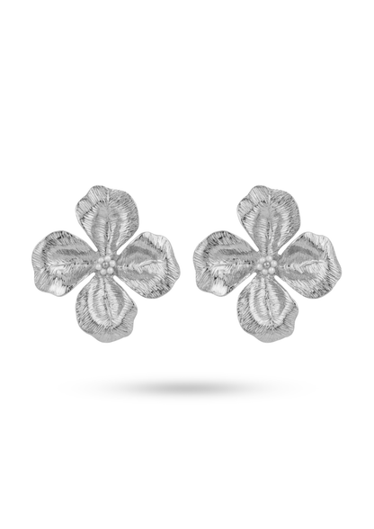 Boucles d'Oreilles Acier Inoxydable Grosse Fleur